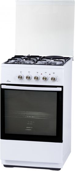 Плита комбинированная Flama L RK 23-126 W белый (стеклянная крышка) реш.сталь