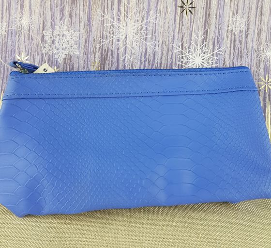 !09 Косметичка "Питон " 12x8 см. цвет синий
