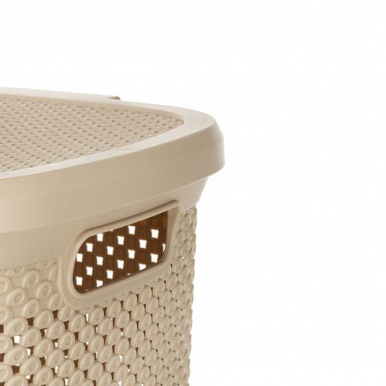 Корзина для белья DIAMOND латте 38л