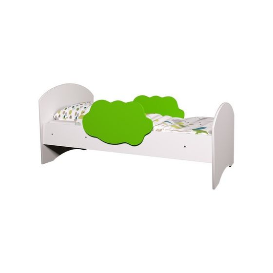 Кровать с бортиками «Тучка», 1400×600 мм, цвет белый / зелёный