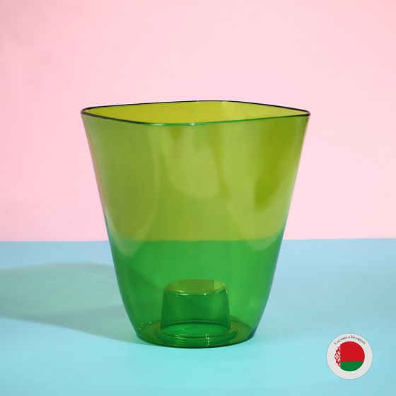 Горшок для орхидей, 2.5 л, 16.4×18.5 см, пластик, прозрачно-зелёный