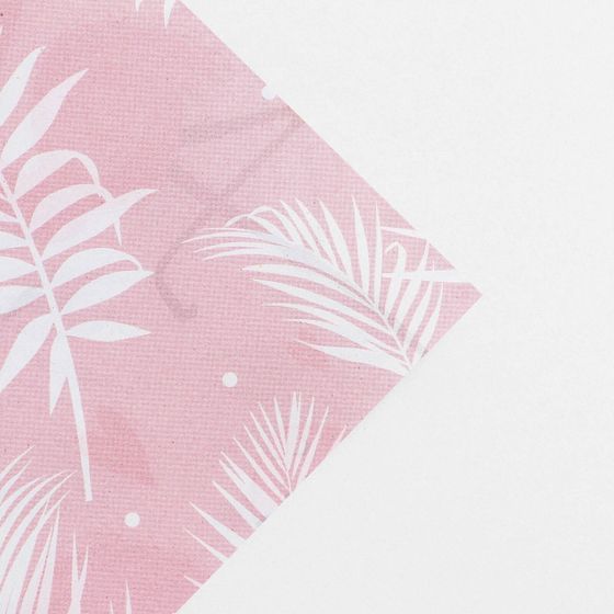 !Бумага упаковочная 2 листа глянцевая двухсторонняя «Фламинго», 70 х 100 см