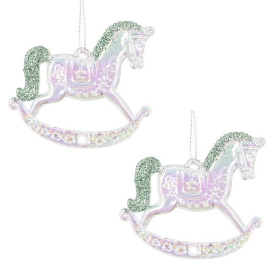 Набор из 2шт Украшение новогоднее &quot;Лошадка&quot;, L5,5 W0,5 H4,5 см