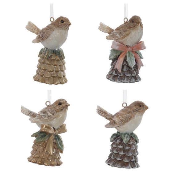 Фигурка декоративная подвесная &quot;Птичка&quot;, L5 W4 H7 см, 4в.