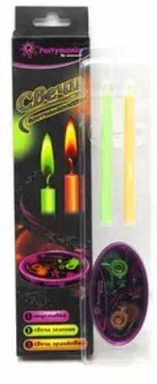 !09 Набор из 4 предметов:Свечи цветопламенные 4 штуки 4 цвета (зеленый+оранжевый+красный+фиолетовый)