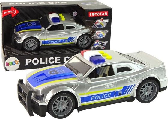 LeanToys Auto Policja 1:14 Światła Dźwięki Srebrne