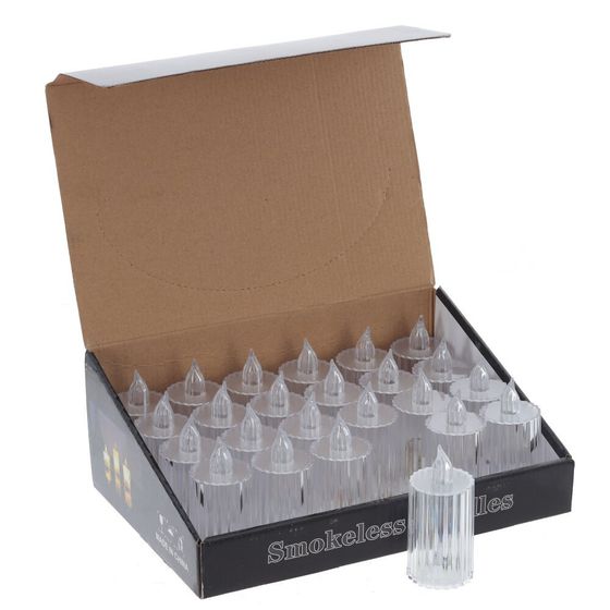 Изделие декоративное &quot;Свеча&quot; (подсветка, 3xLR54) (блок 24шт), D 3.5 см, L3,5 W3,5 H8 см