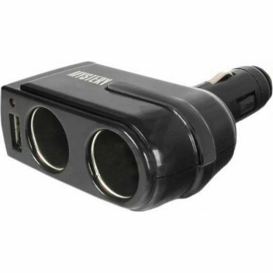 Разветвитель прикуривателя Mystery MCU-2U 2гнезда+ USB