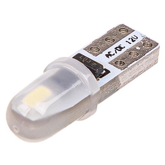 Лампа светодиодная T5 (W1,2W), 12V, 2 SMD диода, 1-конт, биполярная, белая, SKYWAY, S08201458