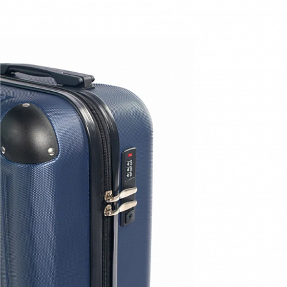Чемодан TOPAZ синий M ABS с накладными углами