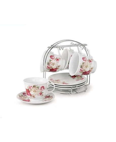 8 Piece 8oz Coffee Cup and Saucer Set, Service for 4