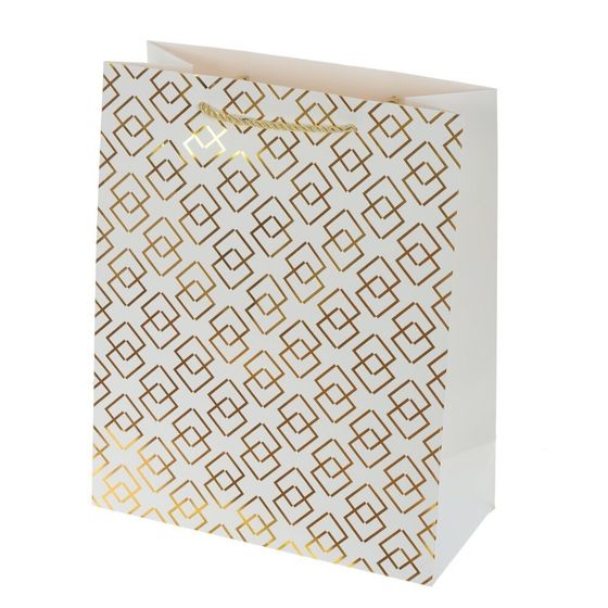 Пакет подарочный (бумага 210г/м2, блок микс 12шт), L26 W12 H32 см, 4в.