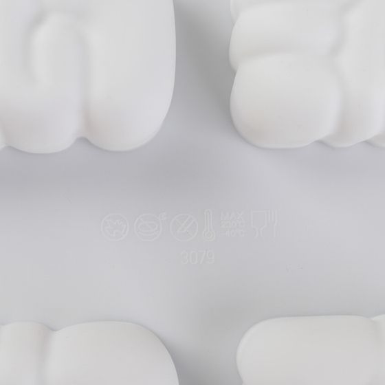 !09 Форма для муссовых десертов и выпечки «Любовь», 29,5×17×3,5 см, 6 ячеек, 8×5 см, цвет белый