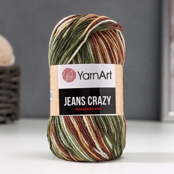 Пряжа &quot;Jeans crazy&quot; 55% хлопок, 45% акрил 160м/50гр (7203  принт)