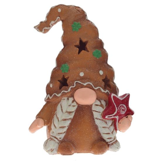 Фигурка декоративная с подсветкой &quot;Пряничный Гном&quot;,  L13 W8,5 H19,5 см, 2в. (LR44 2 шт)