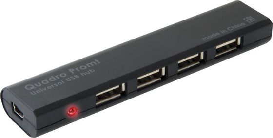 Разветвитель USB 2.0 Defender Quadro Promt 4порт. черный (83200)