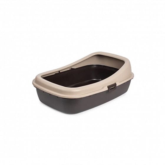 Лоток для домашних животных бежевый 59х39х20.5см с бортиками