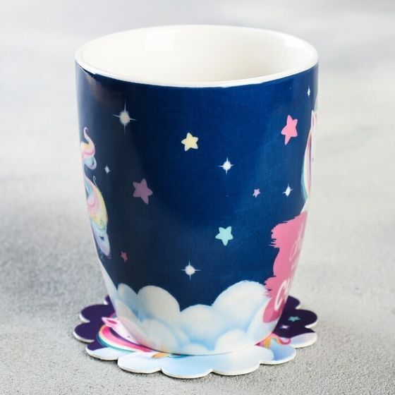 !09 Кружка с подставкой «Волшебные моменты», 350 мл.