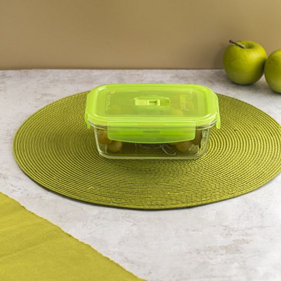 Контейнер ПЮРБОКС АКТИВ НЕОН ЗЕЛЕНЫЙ 820мл прямоугольный