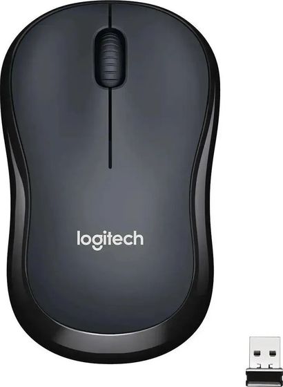 Мышь Logitech M221 Silent черный оптическая беспров. (1000dpi) (910-006510)