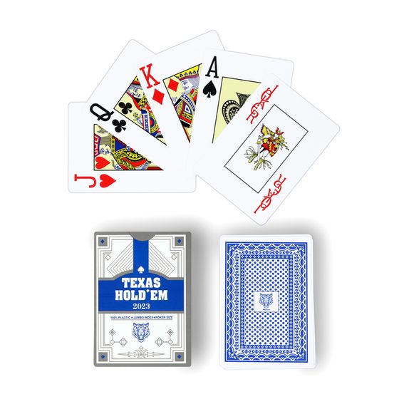 Карты игральные пластиковые &quot;Texas Hold`em&quot;, 30 мкм, 8.8 х 6.3 см, синяя рубашка