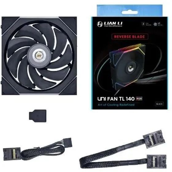 Вентилятор для корпуса Lian-Li Uni Fan TL 140 Reverse ARGB 140х140x28 черный 7-pin 31дБ (G99.14RTL1B.00) Ret