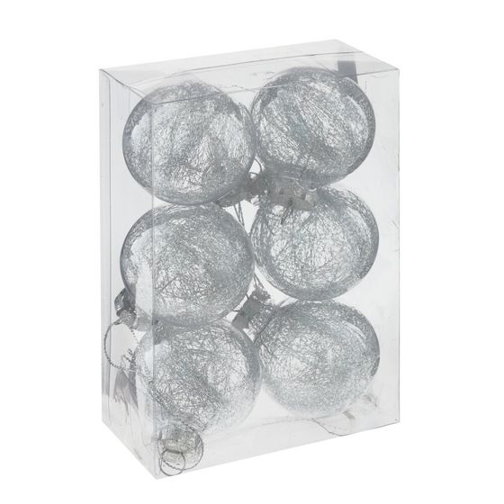 Набор из 6шт Украшение новогоднее "Шар", D 6 см, L6 W6 H8 см