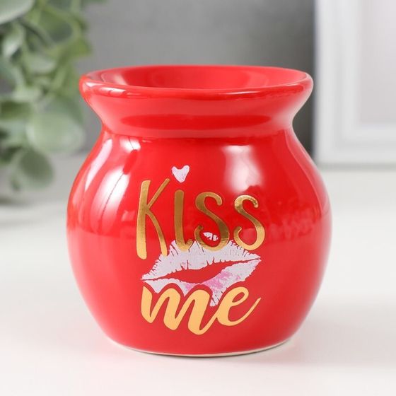 Аромалампа керамика &quot;Поцелуй меня&quot; красная 7,2х7,2х7,8 см