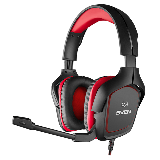Наушники накладные Sven AP-G333MV проводные 2.2м игровые RGB черный/красный (SV-019396)