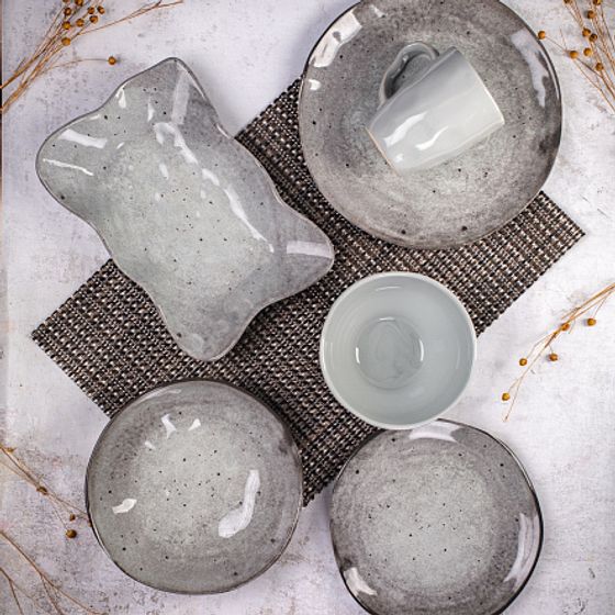 Тарелка обеденная STONE серый 26см