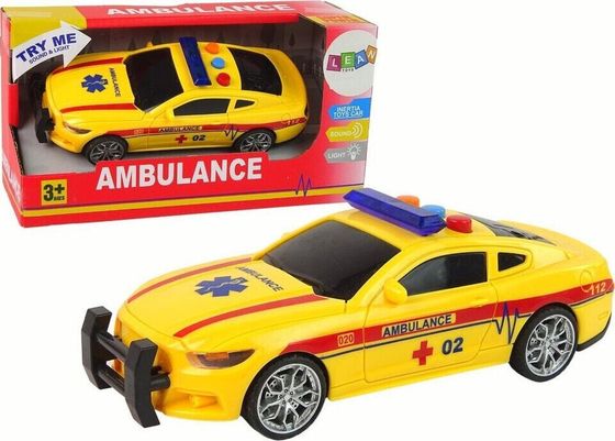 LeanToys Sportowe Auto Ambulans Światła Dźwięk Żółty Napęd