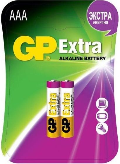 Батарейка GP Extra Alkaline 24AX-2CR2 LR03 AAA (2шт) блистер