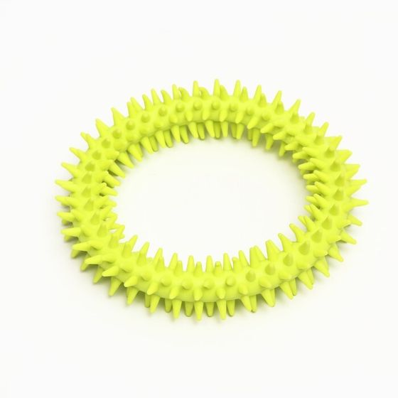 Игрушка для собак &quot;Кольцо с шипами&quot;, 12,5 см, салатовая