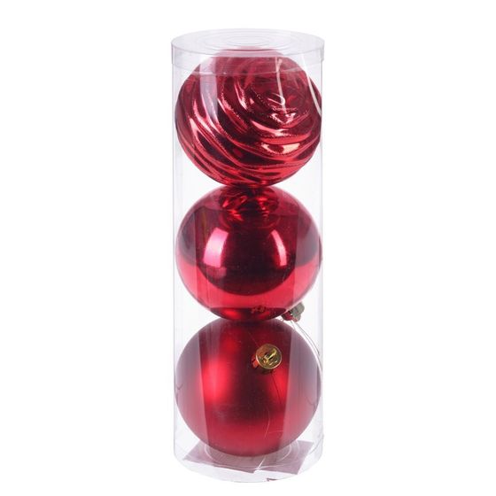 Набор из 3шт, Украшение новогоднее Шар &quot;Трио фэнтези&quot;, D8 см, L8 W8 H23,5 см