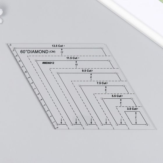 Линейка для пэчворка пластик 60° &quot;Ромб&quot;