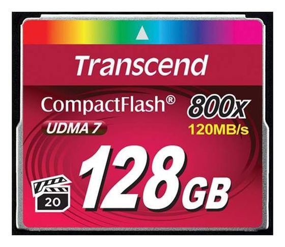 Карта памяти CF 128GB Transcend 800x CompactFlash (Premium) (TS128GCF800)