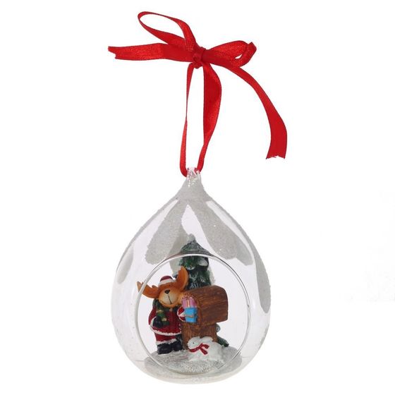 Украшение новогоднее &quot;Капля&quot; L8 W7 H10,5 см, 4в.