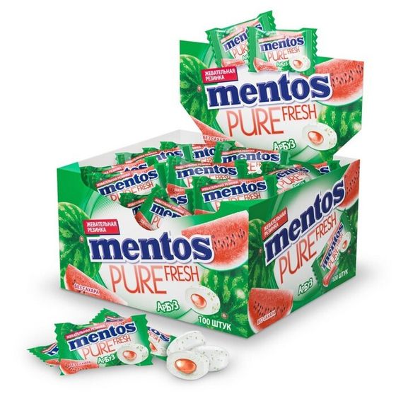 Жевательная резинка Mentos, арбуз, 2 г