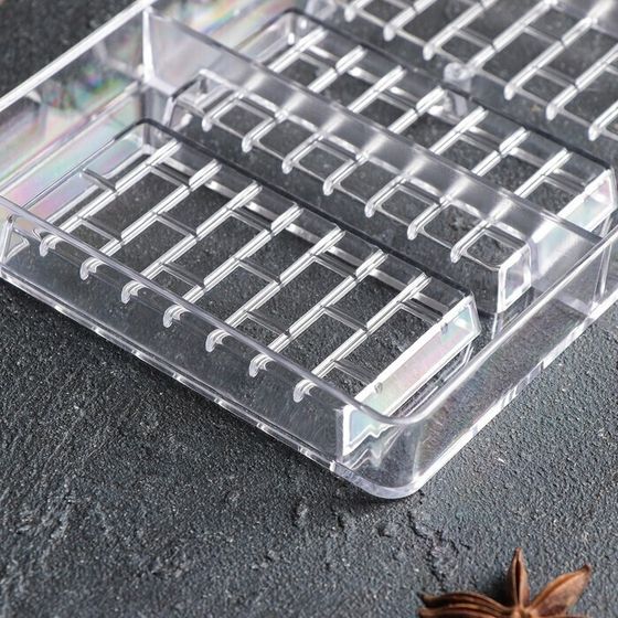 !09 Форма для шоколада и конфет «Брикс», 4 ячеек, 20×12×2,5 см, ячейка 8,5×4,2×1 см