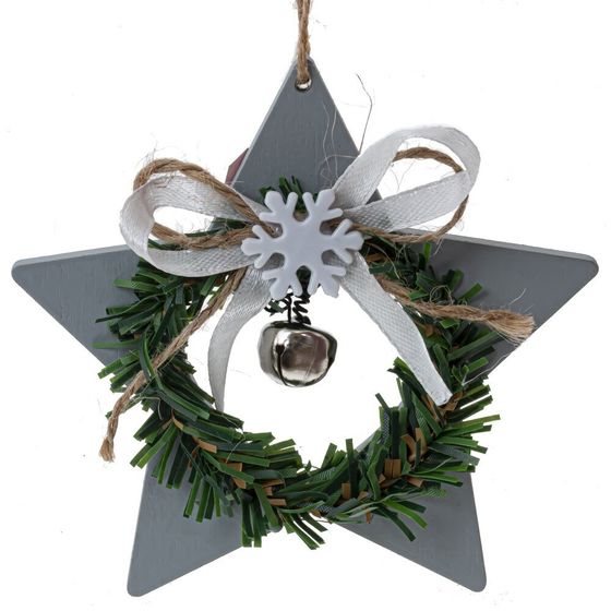 Изделие декоративное подвесное &quot;Сердце/Ёлка/Звезда&quot;, L10,5 W1 H9,5 см, 3в.