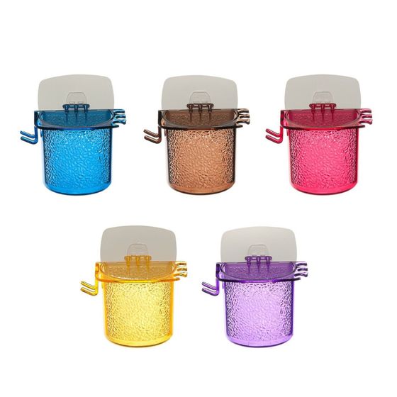 !09 Набор для ванной из 2-х предметов "Fresh Code": Стакан для ванной + мыльница, на липкой основе, цвет фиолетовый