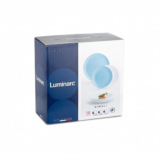 Столовый набор ЛАЙТ БЛЮ&amp;УАЙТ 18 предметов