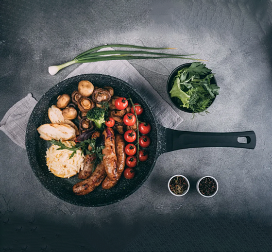 Сковорода МЕГАПОЛИС серебро 20см индукция