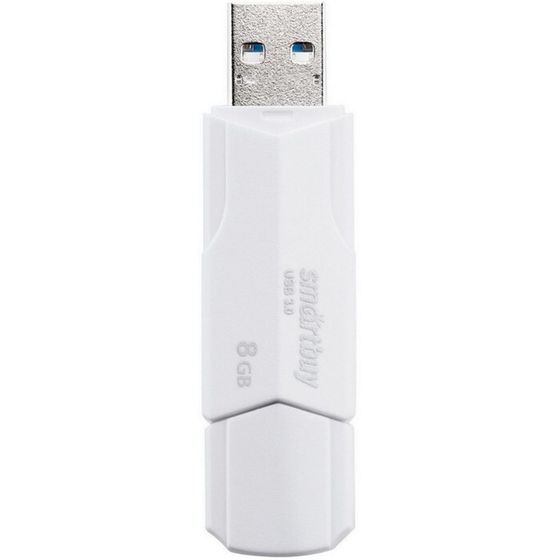 Флешка Smartbuy 8GBCLU-W3, 8 Гб, USB3.0, чт до 175 Мб/с, зап до 25 Мб/с, белая