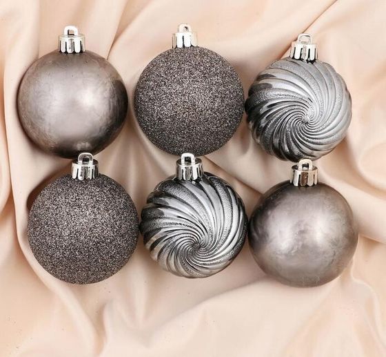 !09 Набор елочных шаров (набор 8 штук) "Нетун", d=6 см, цвет микс