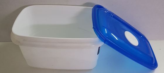 !Емкость для продуктов 3 предмета: круглая ДЕКО 0,5 л салатовая + прямоугольная 0,4 л. голубая + прямоугольная 0,6 л синяя