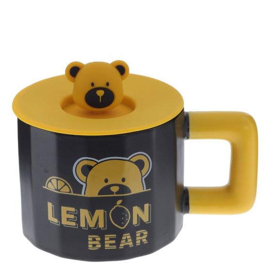 Кружка с крышкой, 470 мл, L14 W10 H10 см, 4в.