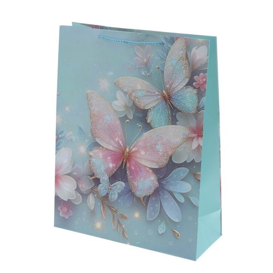 Пакет подарочный (бумага 210г/м2, блок микс 12шт), L31 W12 H40 см, 4в.