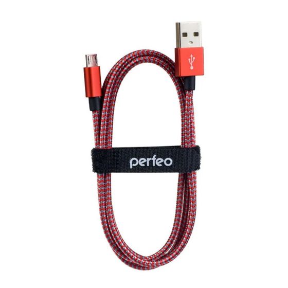Кабель Perfeo USB 2.0 A(m) - microUSB(m) 1м красно-белый (U4803)