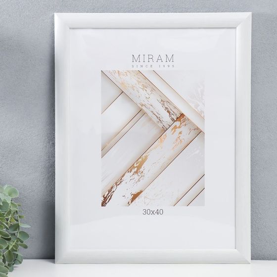 Фоторамка пластик &quot;МИРАМ&quot; 30х40 см 647261-15, белый (пластиковый экран)